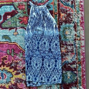Cremieux Blue and White Patterned Shift Dress